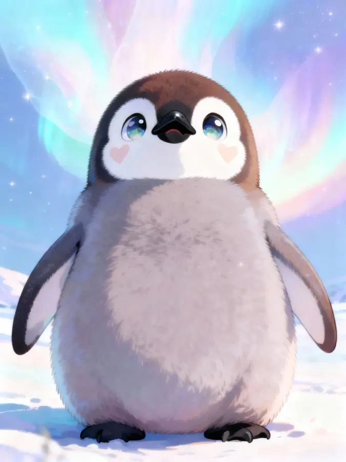 A Little Penguin Gazing at Dreams