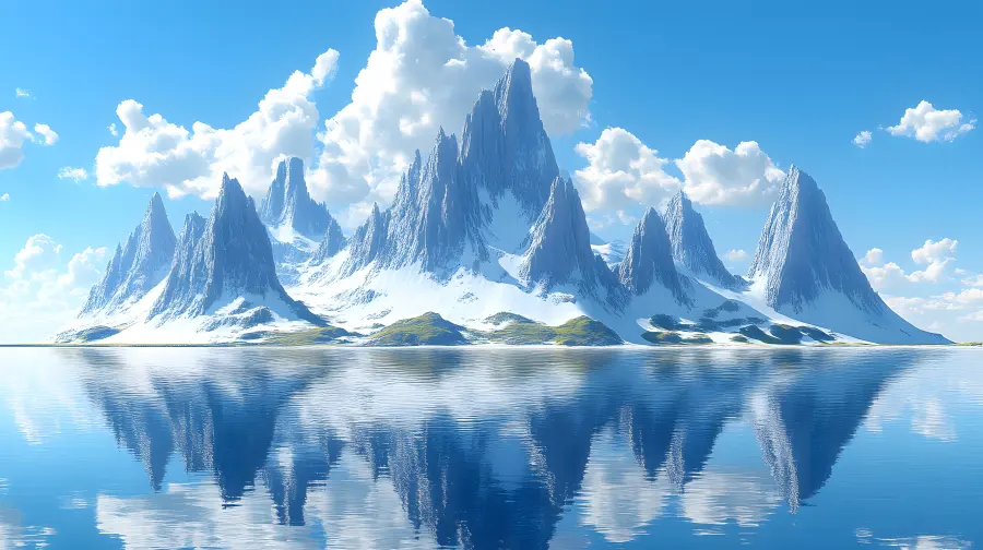 Mirror Lake Snow Mountain poster canvas mockup