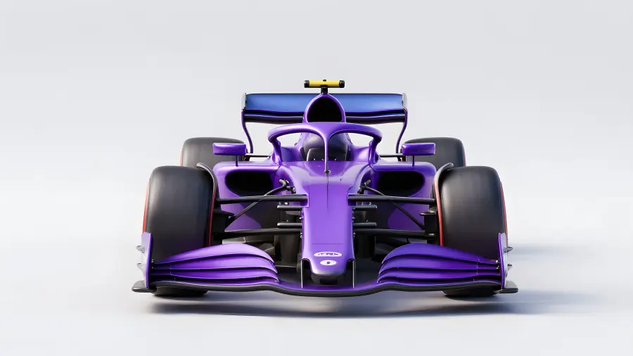 Purple Racing Car on White Background