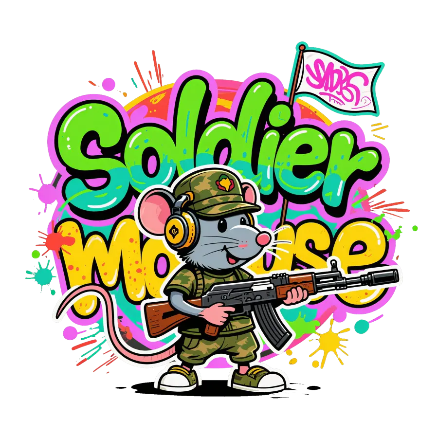 Streetwear Soldier Mouse Graffiti — Transparent T-Shirt Print