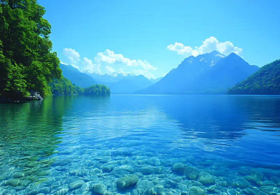Mountain Reflection in a Clear Lake