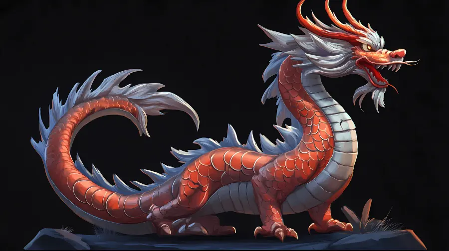 Fantasy-Style Chinese Dragon Sculpture