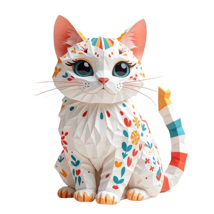 Iridescent Cat T-Shirt Print